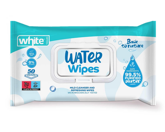 White Baby Water Wipes - 72 wipes